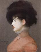 Edouard Manet Portrait of Irma Brunner in a Black Hat oil painting artist